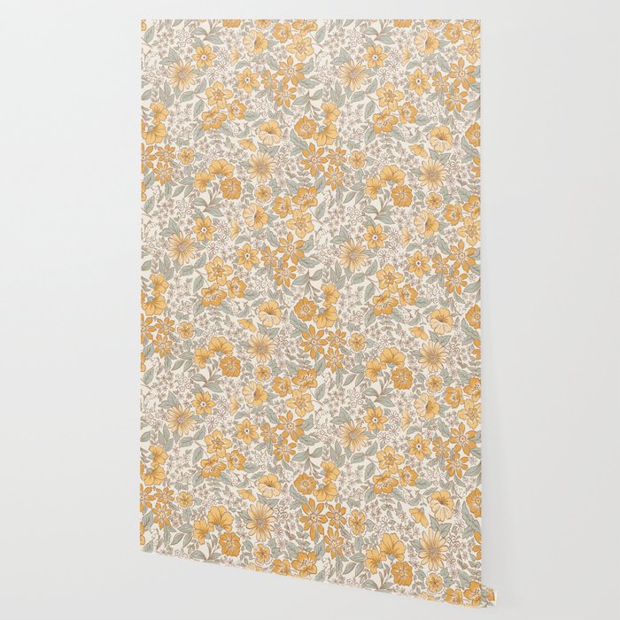 Posey - gold and sage Wallpaper Gallery Image 2