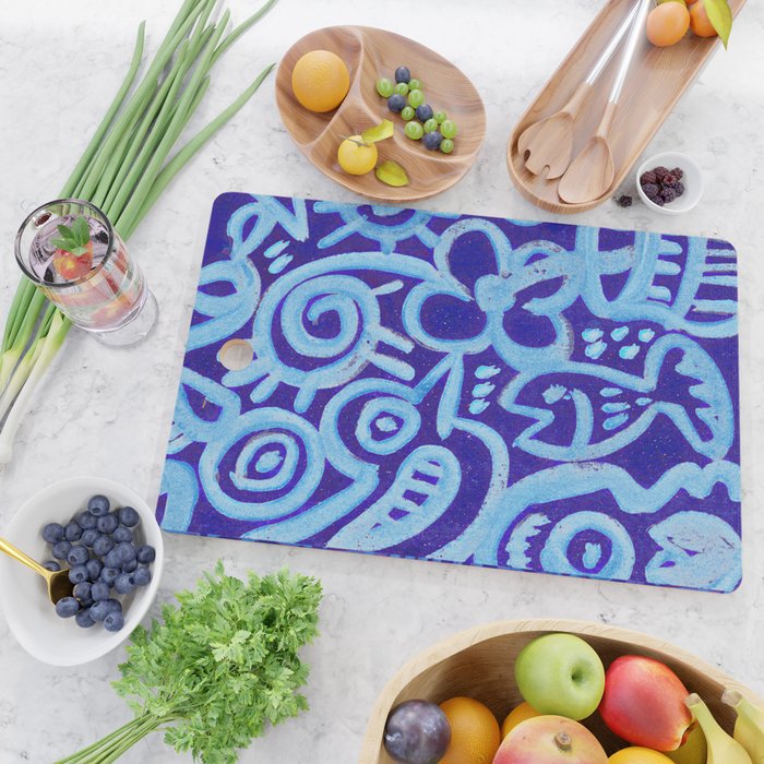 Blue Egyptian Series Patterned Pillow Cutting Board Gallery Image 2