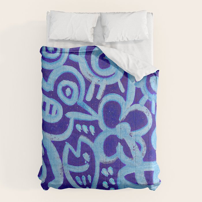 Blue Egyptian Series Patterned Pillow Comforter Gallery Image 6