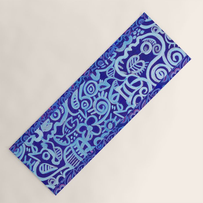 Blue Egyptian Series Patterned Pillow Yoga Mat Gallery Image 1