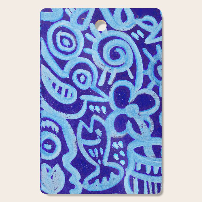 Blue Egyptian Series Patterned Pillow Cutting Board Gallery Image 1