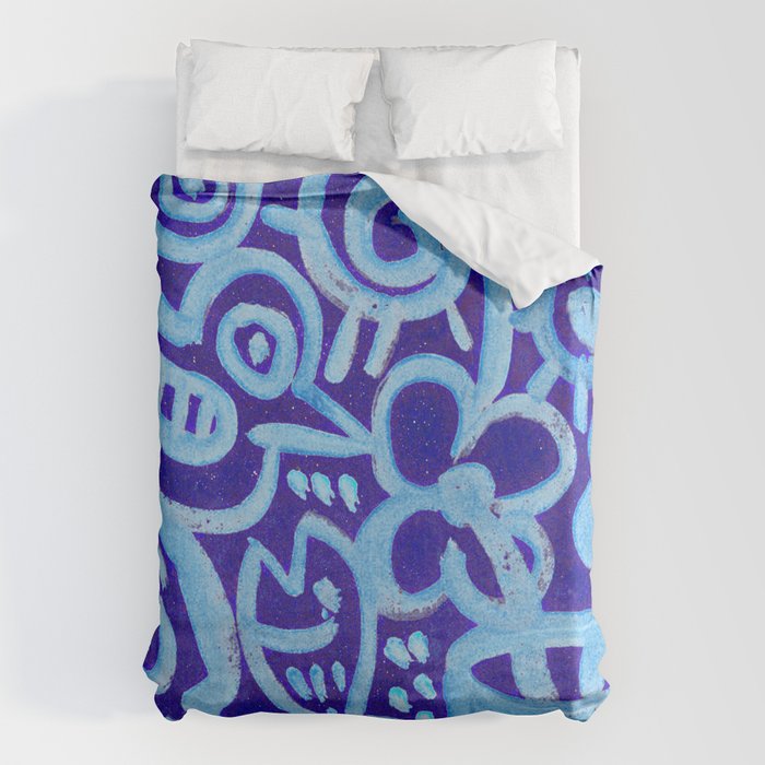 Blue Egyptian Series Patterned Pillow Duvet Cover Gallery Image 1