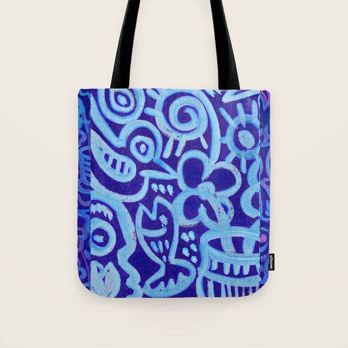 Blue Egyptian Series Patterned Pillow Tote Bag Gallery Image 1
