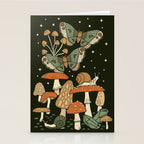 Mushroom Garden Winter Night Stationery Card Gallery Image 2