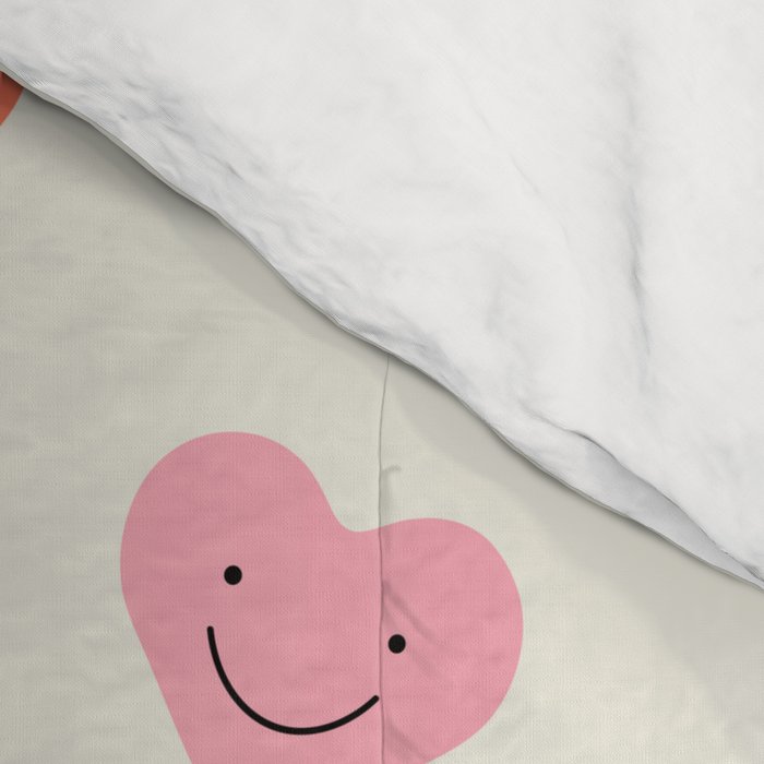 Happy love heart face doodle pattern Comforter Gallery Image 4