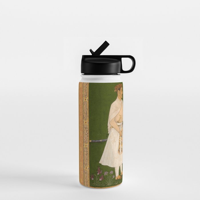 Portrait of Raja Bikramajit Mughal Watercolor Art Water Bottle Gallery Image 1