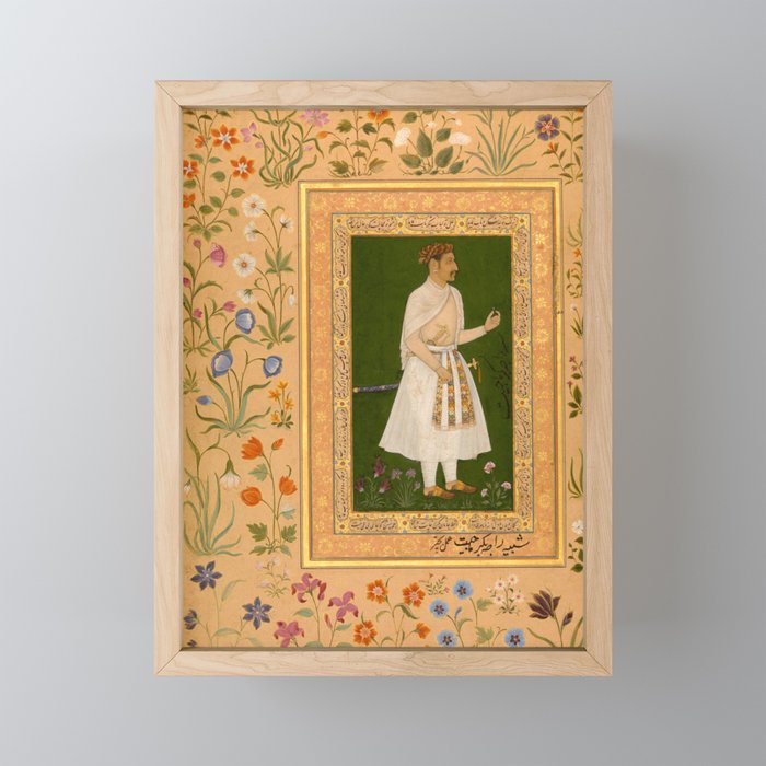 Portrait of Raja Bikramajit Mughal Watercolor Art Mini Art Print Gallery Image 1