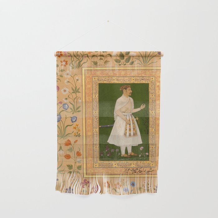 Portrait of Raja Bikramajit Mughal Watercolor Art Wall Hanging Gallery Image 1