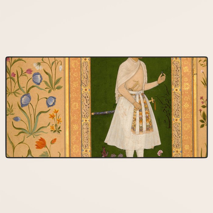 Portrait of Raja Bikramajit Mughal Watercolor Art Desk Mat Gallery Image 3
