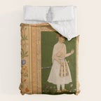 Portrait of Raja Bikramajit Mughal Watercolor Art Duvet Cover Gallery Image 6