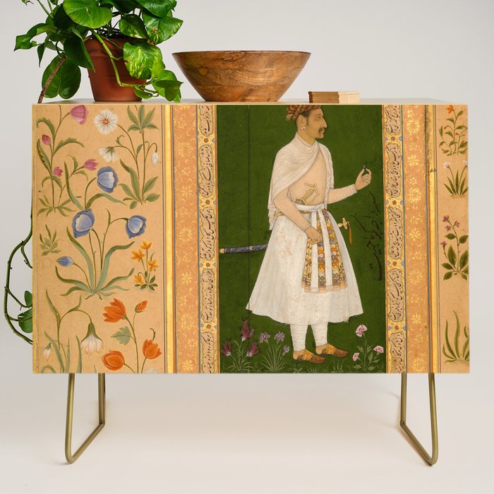 Portrait of Raja Bikramajit Mughal Watercolor Art Credenza Gallery Image 1