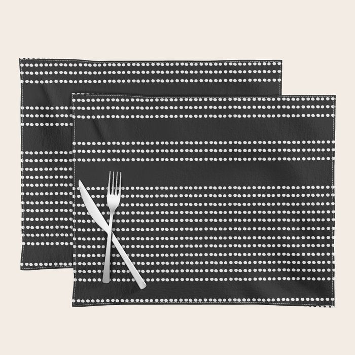Spotted, African Pattern in Black and White Placemat Gallery Image 1