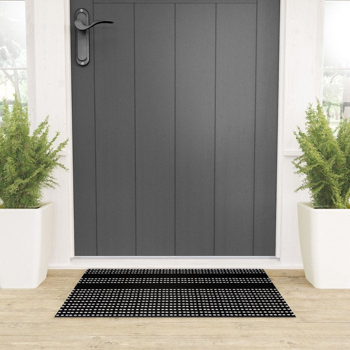 Spotted, African Pattern in Black and White Welcome Mat Gallery Image 3