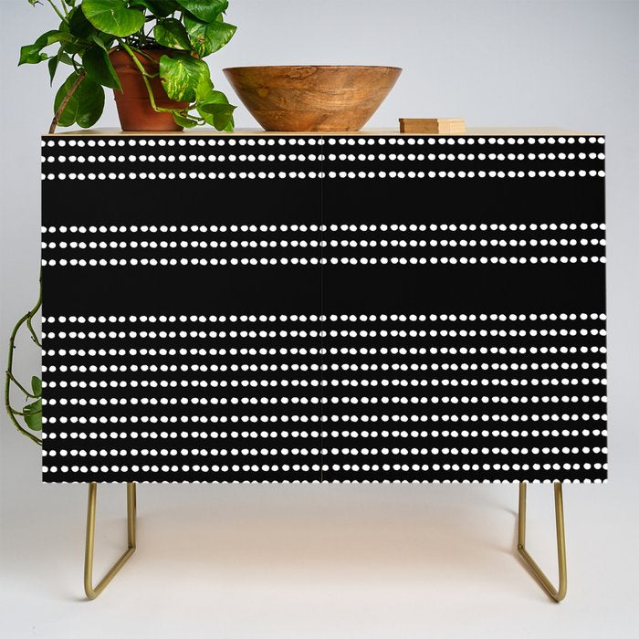 Spotted, African Pattern in Black and White Credenza Gallery Image 1