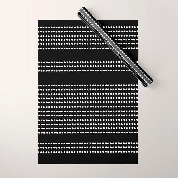Spotted, African Pattern in Black and White Wrapping Paper Gallery Image 1