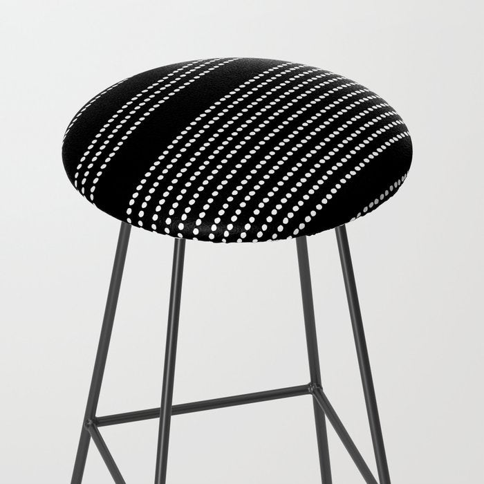 Spotted, African Pattern in Black and White Stool Gallery Image 2