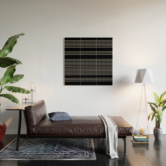 Spotted, African Pattern in Black and White Wood Wall Art Gallery Image 2