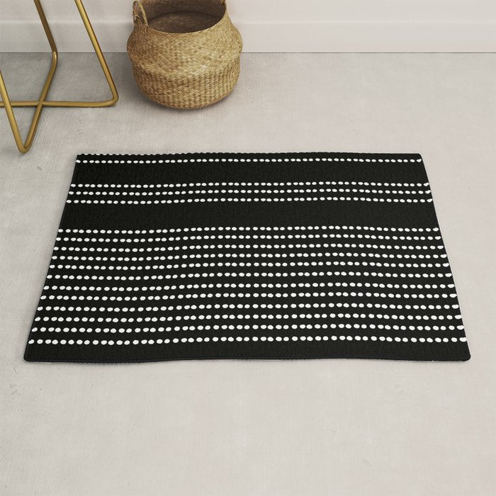 Spotted, African Pattern in Black and White Rug Gallery Image 1
