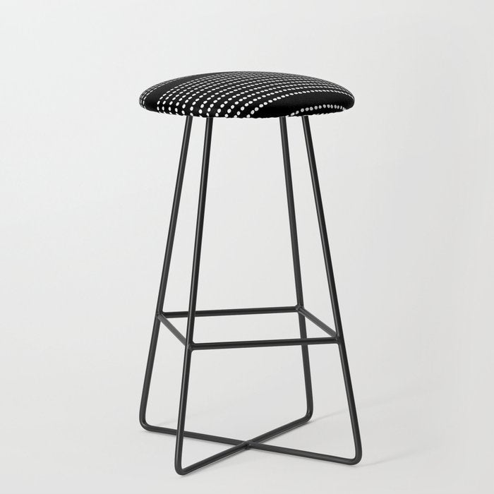 Spotted, African Pattern in Black and White Stool Gallery Image 1