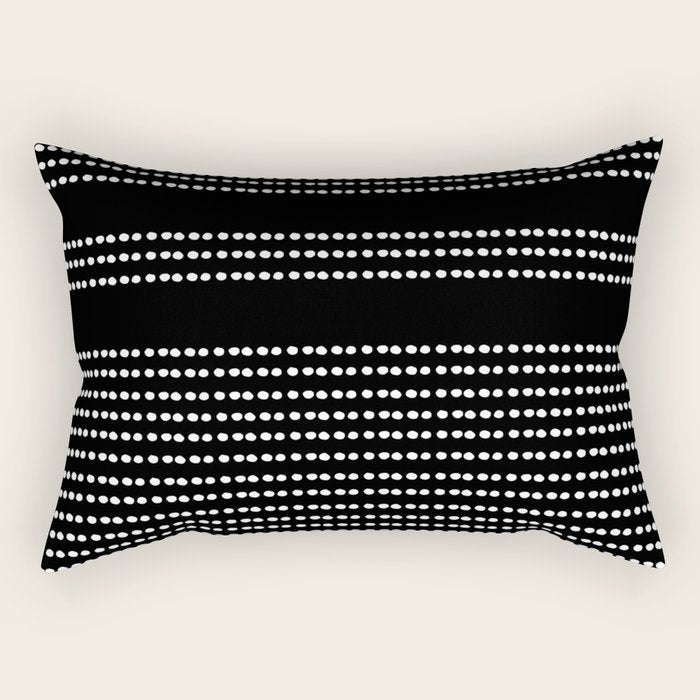 Spotted, African Pattern in Black and White Rectangular Pillow Gallery Image 2