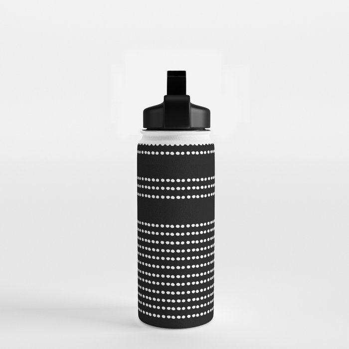 Spotted, African Pattern in Black and White Water Bottle Gallery Image 2
