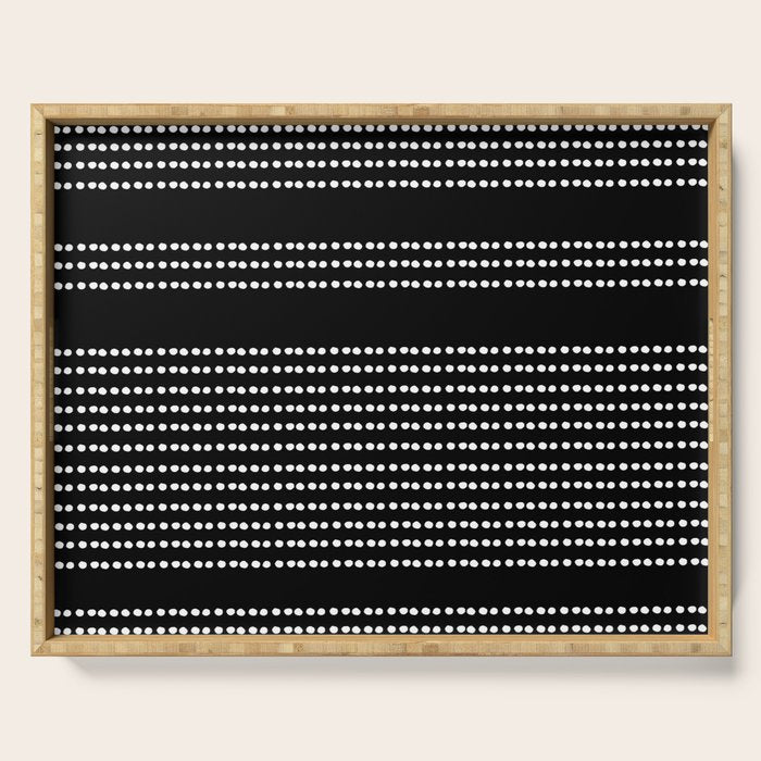 Spotted, African Pattern in Black and White Serving Tray Gallery Image 1