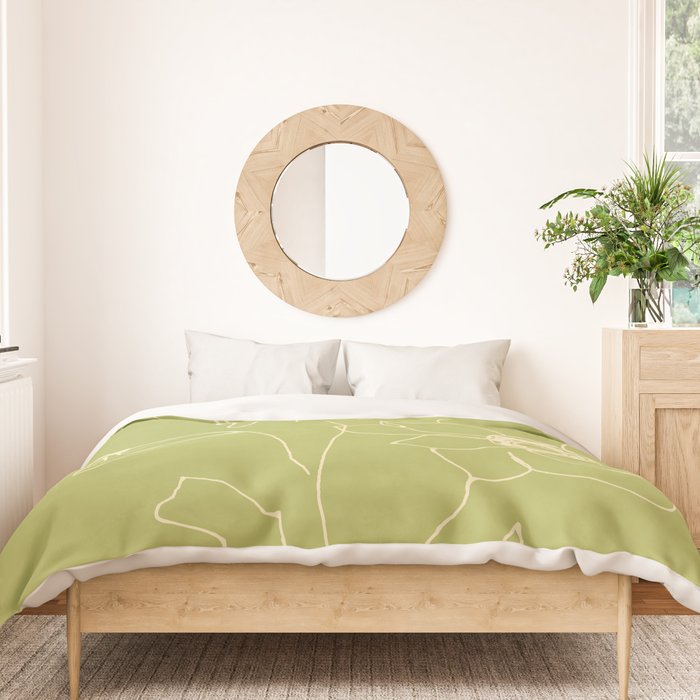 Line Drawing Flowers 2 Duvet Cover Gallery Image 3