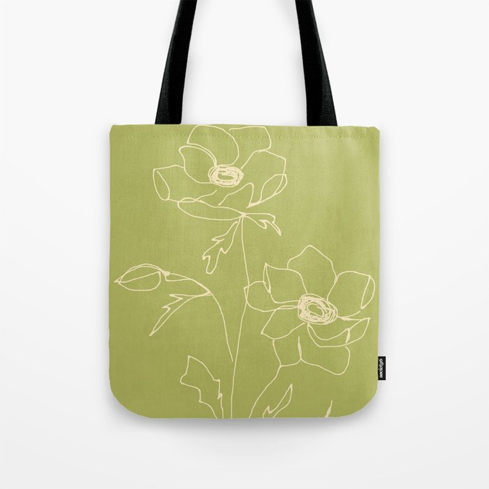 Line Drawing Flowers 2 Tote Bag Gallery Image 1
