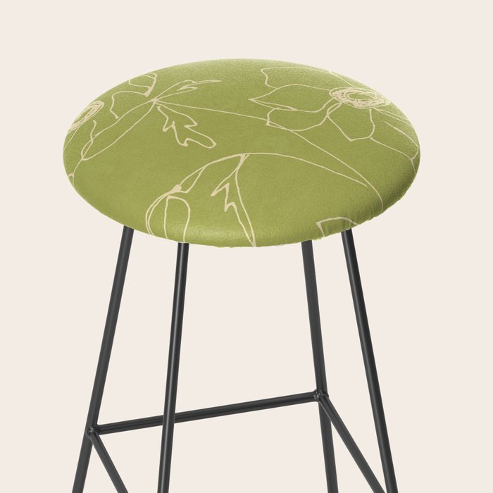 Line Drawing Flowers 2 Stool Gallery Image 2