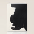 Mid Century Modern Minimalist Abstract Art Brush Strokes Black & White Ink Art Colorfield Stationery Card Gallery Image 2
