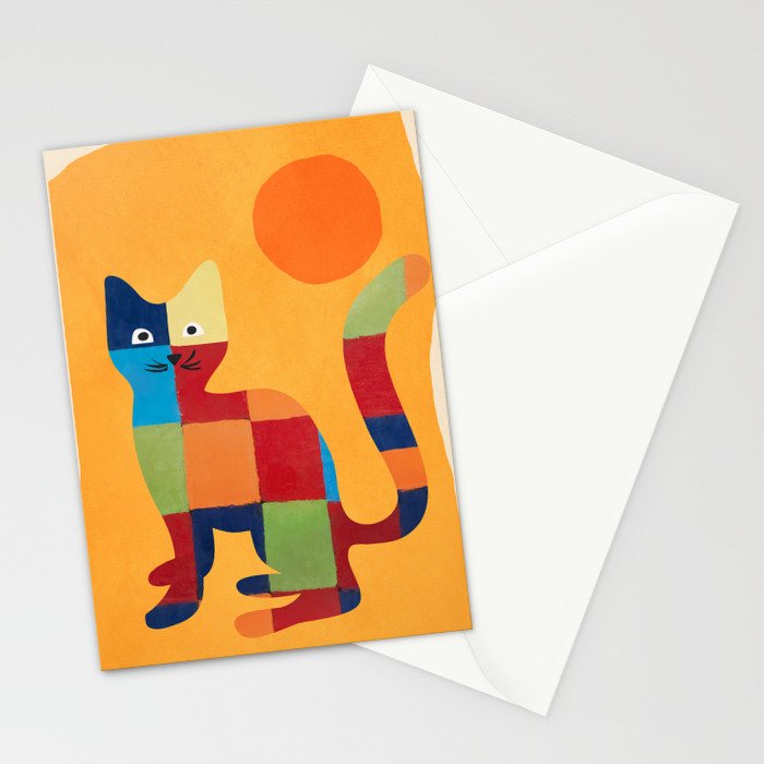 Squares Cat Stationery Card Gallery Image 2