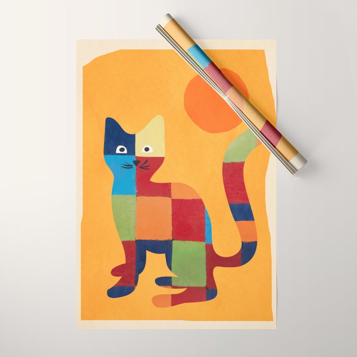 Squares Cat Wrapping Paper Gallery Image 1