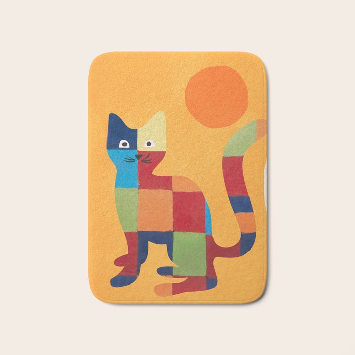Squares Cat Bath Mat Gallery Image 1