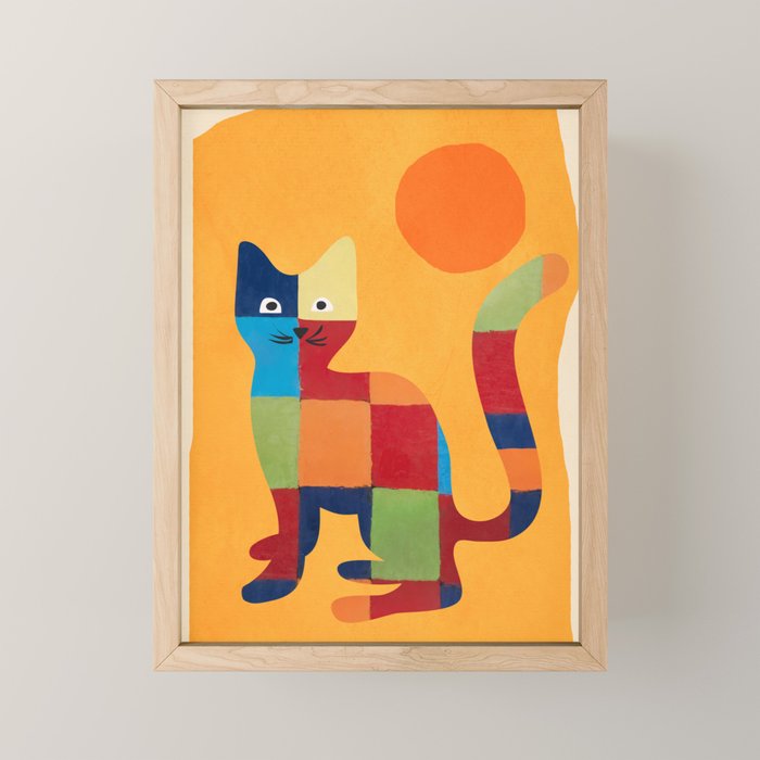 Squares Cat Mini Art Print Gallery Image 1