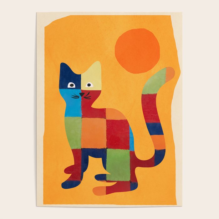 Squares Cat Poster Gallery Image 1