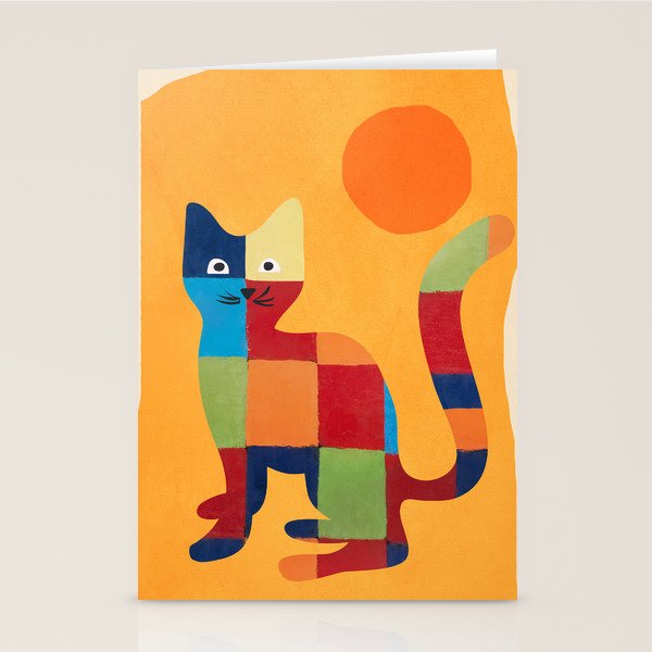 Squares Cat Stationery Card Gallery Image 2
