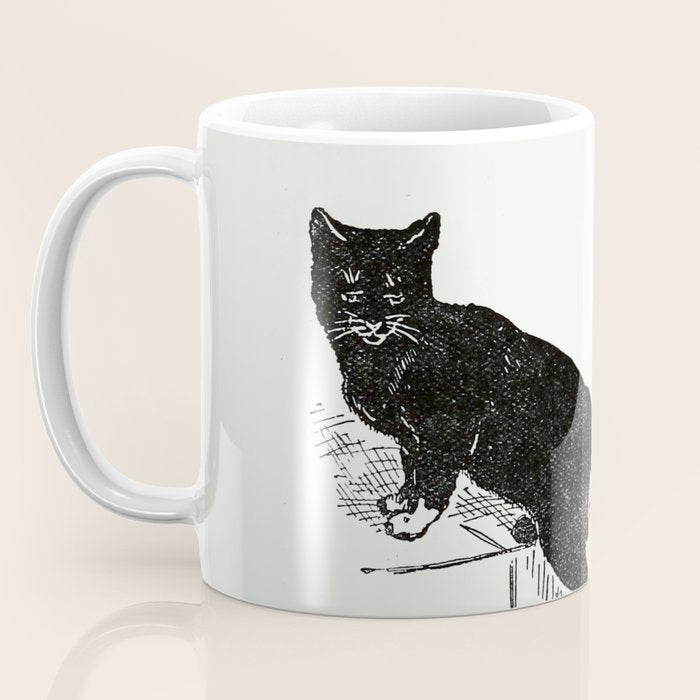 Cat With Kitten On Stairs Coffee Mug Gallery Image 3