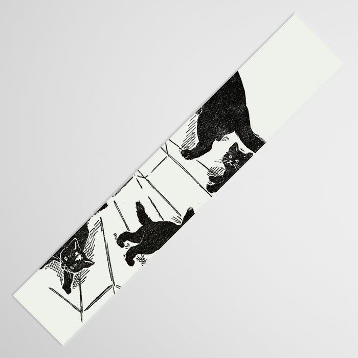Cat With Kitten On Stairs Table Runner Gallery Image 3