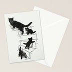 Cat With Kitten On Stairs Stationery Card Gallery Image 2