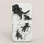 Cat With Kitten On Stairs iPhone Case Gallery Image 1