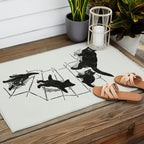 Cat With Kitten On Stairs Outdoor Rug Gallery Image 2