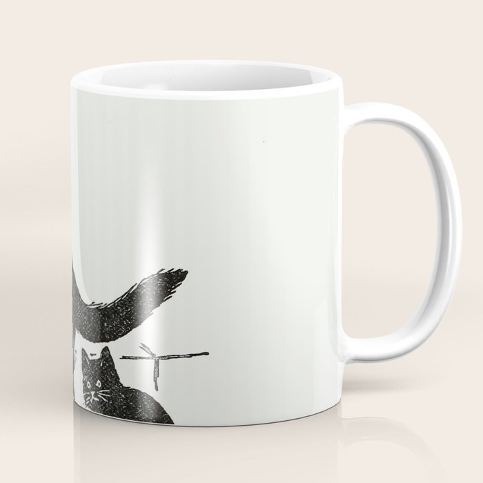 Cat With Kitten On Stairs Coffee Mug Gallery Image 1