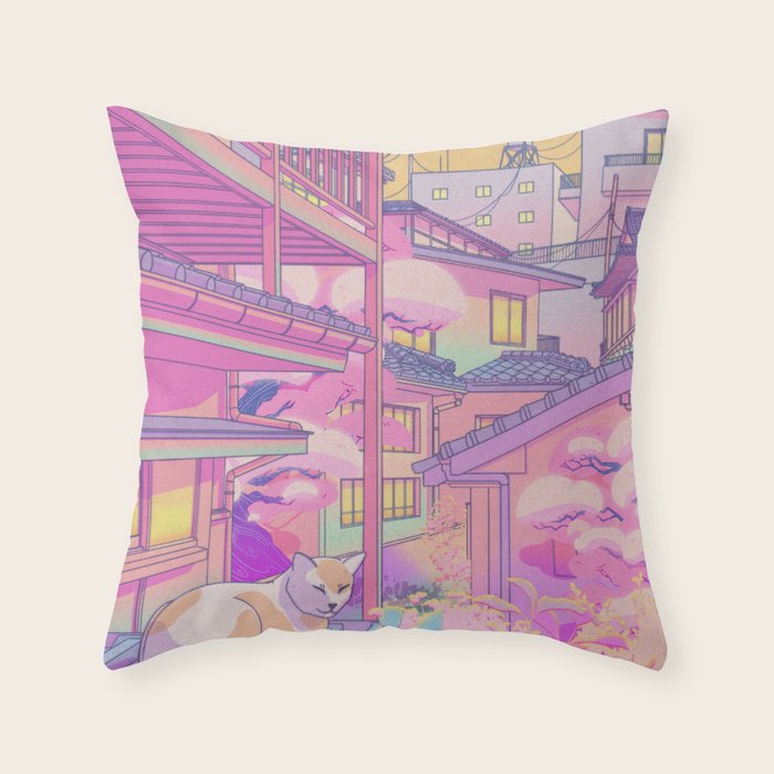Nekosaki Throw Pillow