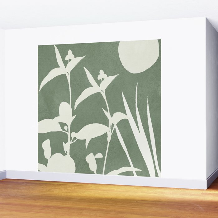 Minimal Abstract Leaves 10 Wall Mural Gallery Image 2