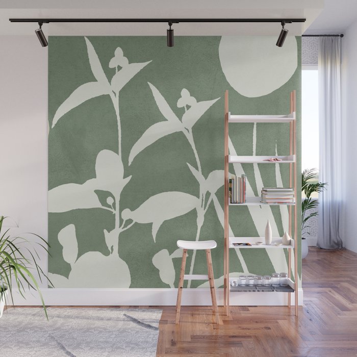 Minimal Abstract Leaves 10 Wall Mural Gallery Image 1