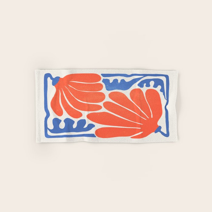 Coral Flowers & Ferns Bath Towel Gallery Image 1