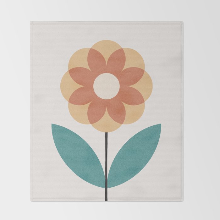 Retro Flower 2-1 Throw Blanket Gallery Image 2