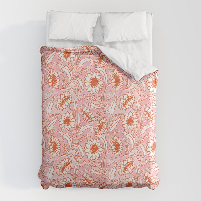 Sunflowers - pink and orange  Duvet Cover Gallery Image 6