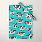 Cow Collection - Turquoise Wrapping Paper Gallery Image 1