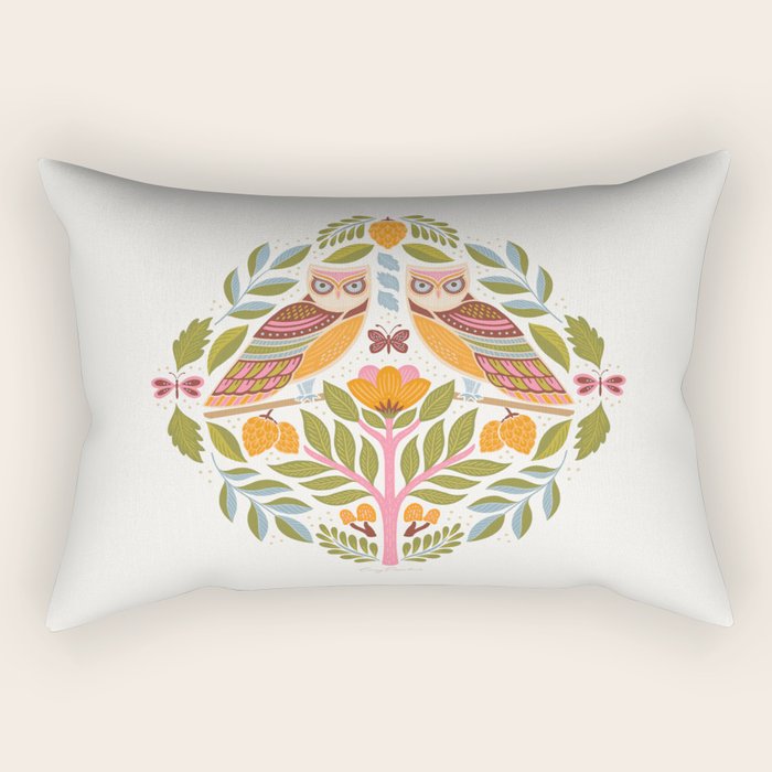 Woodland Owls - Multi-colored Rectangular Pillow Gallery Image 2